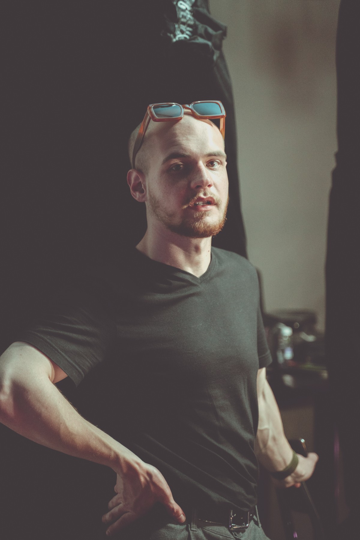 Gleb Tsibinogin on set